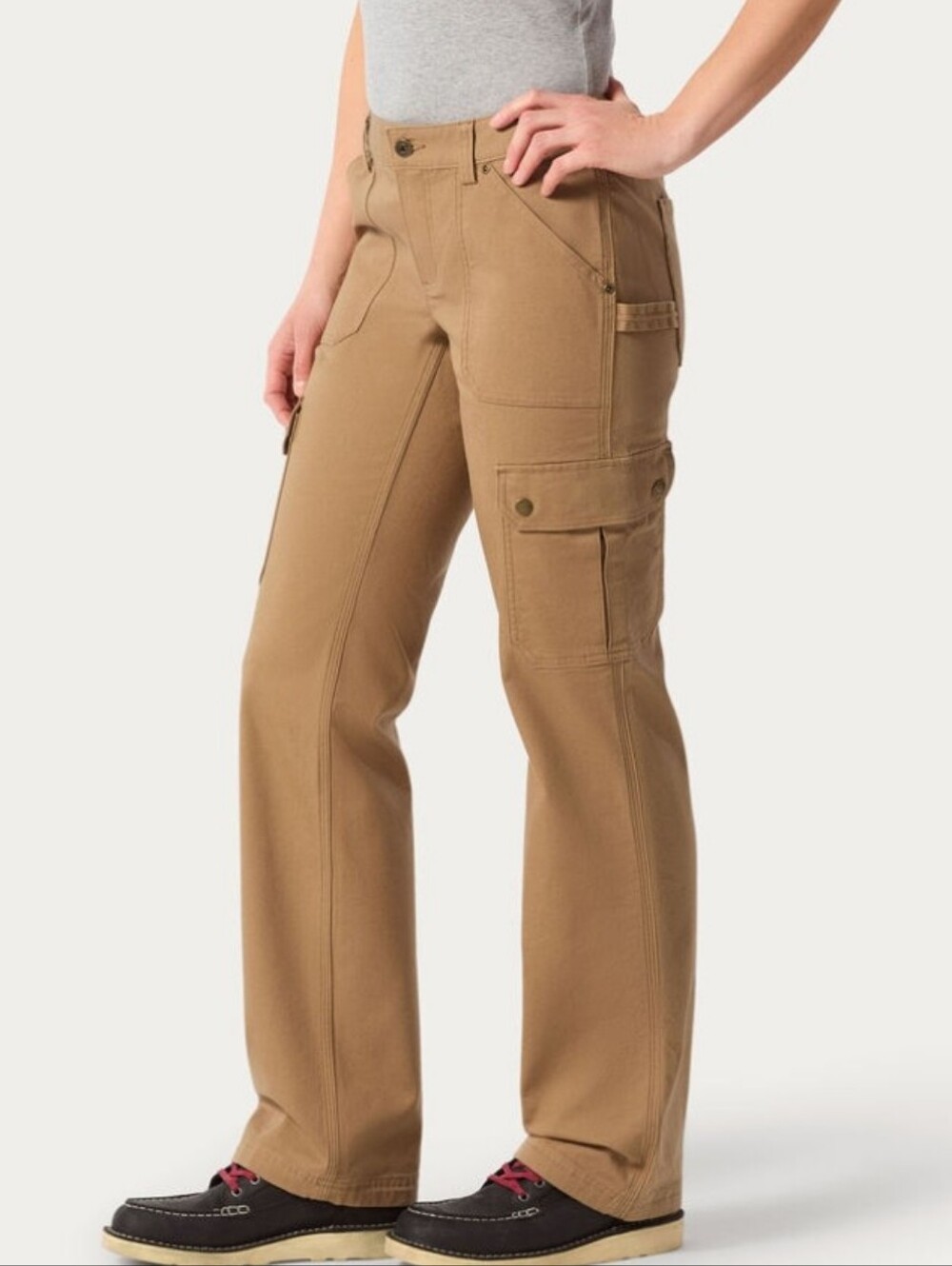Womens Duluth Trading Co. Dark Tan Cargo Pants